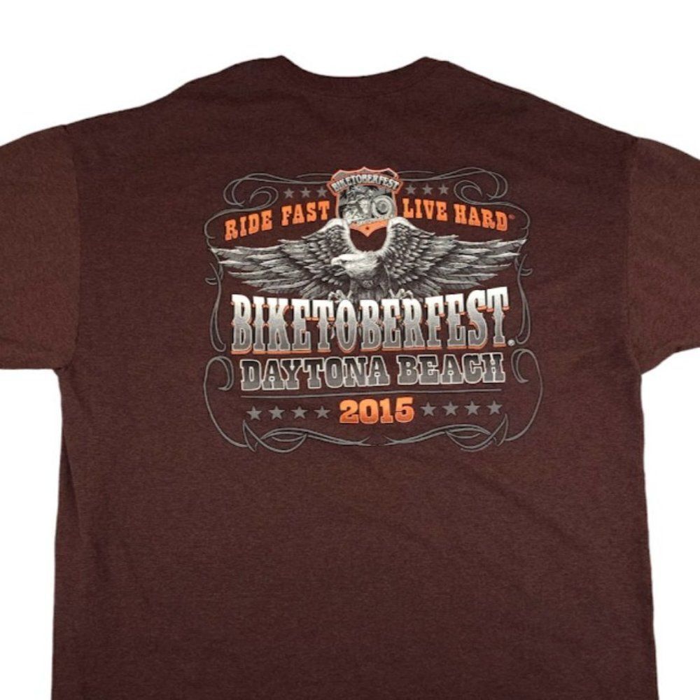 Biketoberfest T Shirt Mens Size XL 2015 Daytona Beach Biker Bald Eagle
